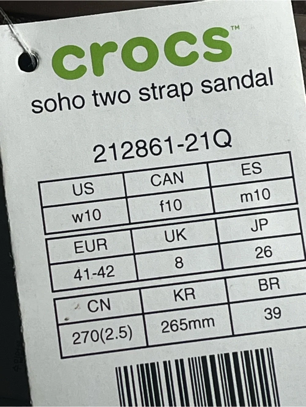 Crocs Scho Two Strap sandal size 10 New